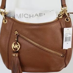 Michael Kors Charm Tassel Convertible Shoulder Bag Luggage